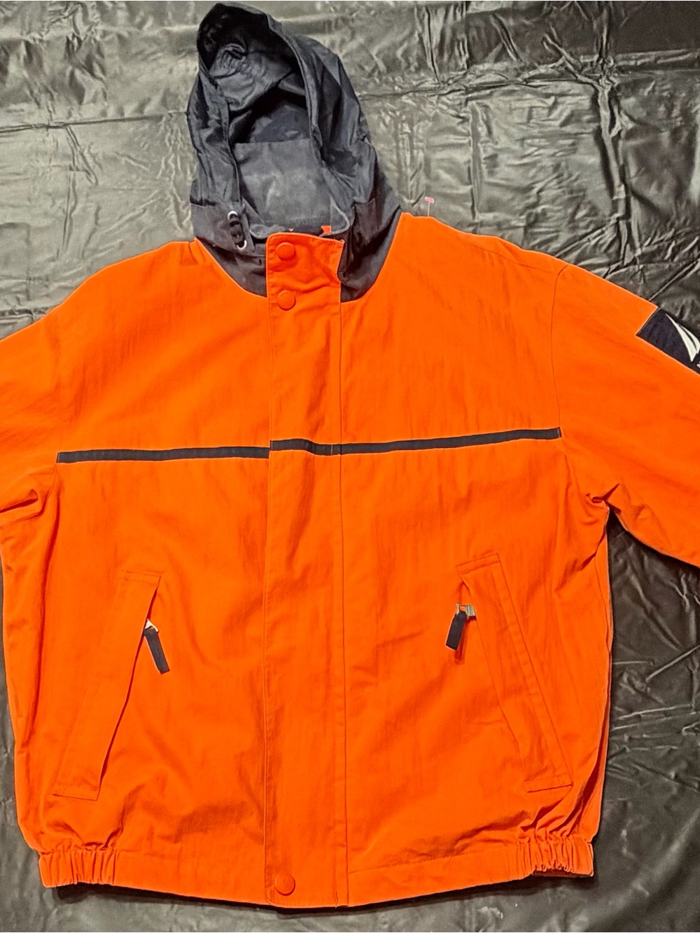 Vintage Nautica Jacket Mens Small Orange NS-83 Full Zip Sailing Coat 90s
